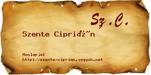 Szente Ciprián névjegykártya